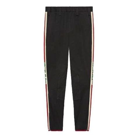 Gucci 495695 Z7576 side logo line gabardine stretch long pants 